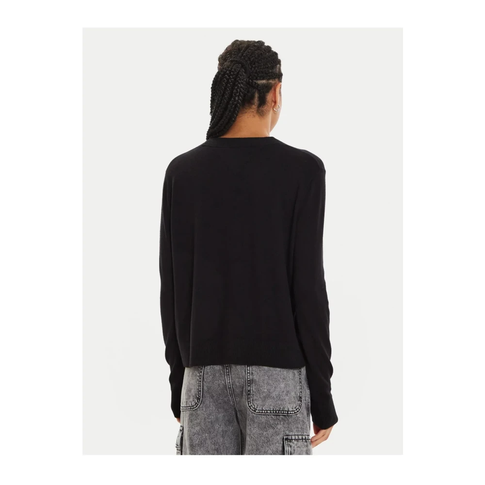 Tommy Jeans Biologische Katoenen Trui Rechte Pasvorm Black Dames