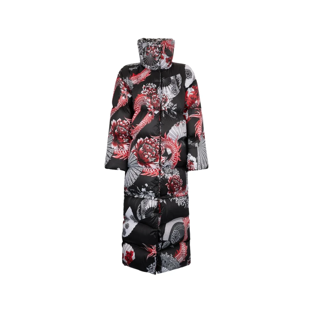 Roberto Cavalli Quilted Down Jacket With All-Over Print - Female - Winter Jackets - Multicolor - S - Jackets