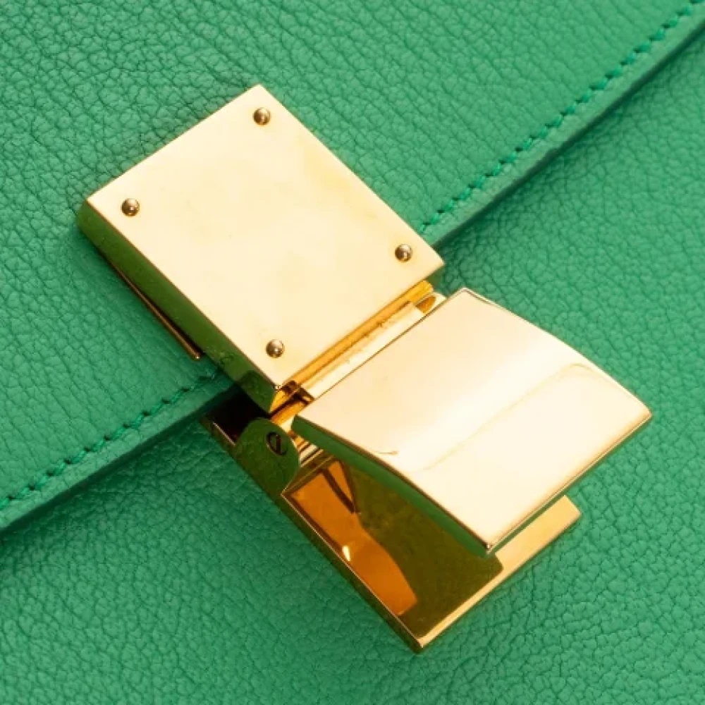 Celine Vintage Pre-owned Leather celine-bags Green Dames
