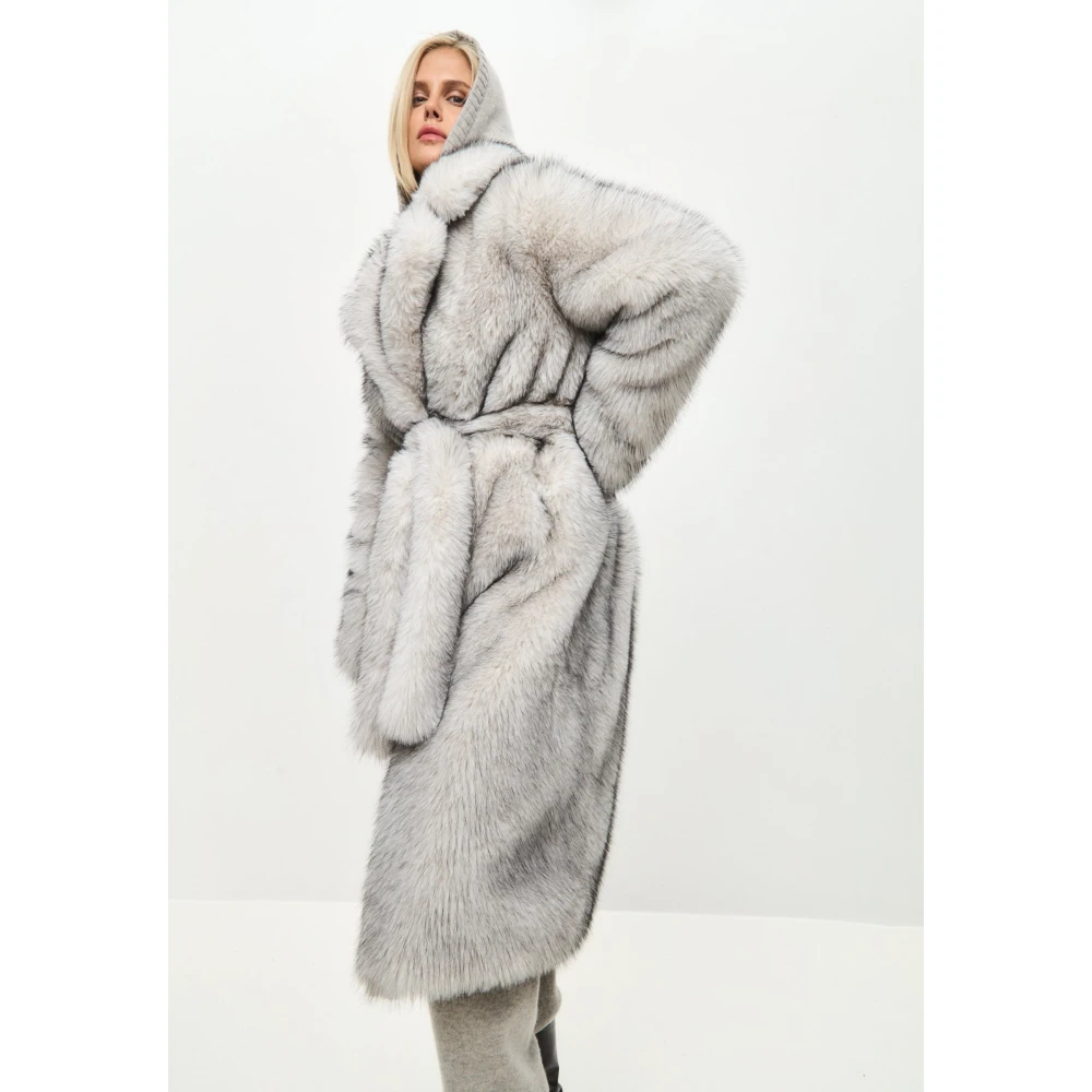 Cesare Gaspari Luxe Nep Bontjas Natalie- Grijs Gray Dames