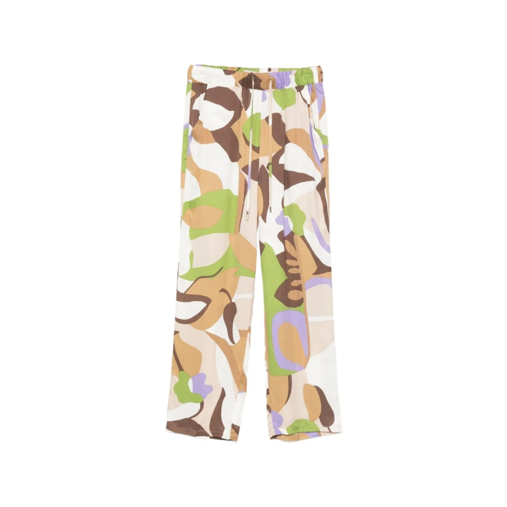 Marella Women's Multicolor Wide Trousers, L, Emmosso Wide Trousers