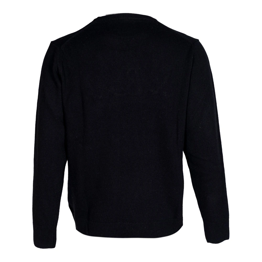 MC2 Saint Barth Heren trui. Ronde hals Regular Fit. Wol. Black Heren