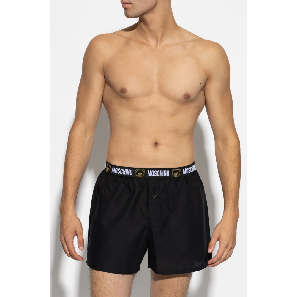 Moschino Boxers met logo Black Heren