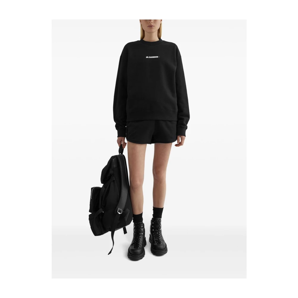 Jil Sander Zwarte Katoenen Trui Damesmode Black Dames