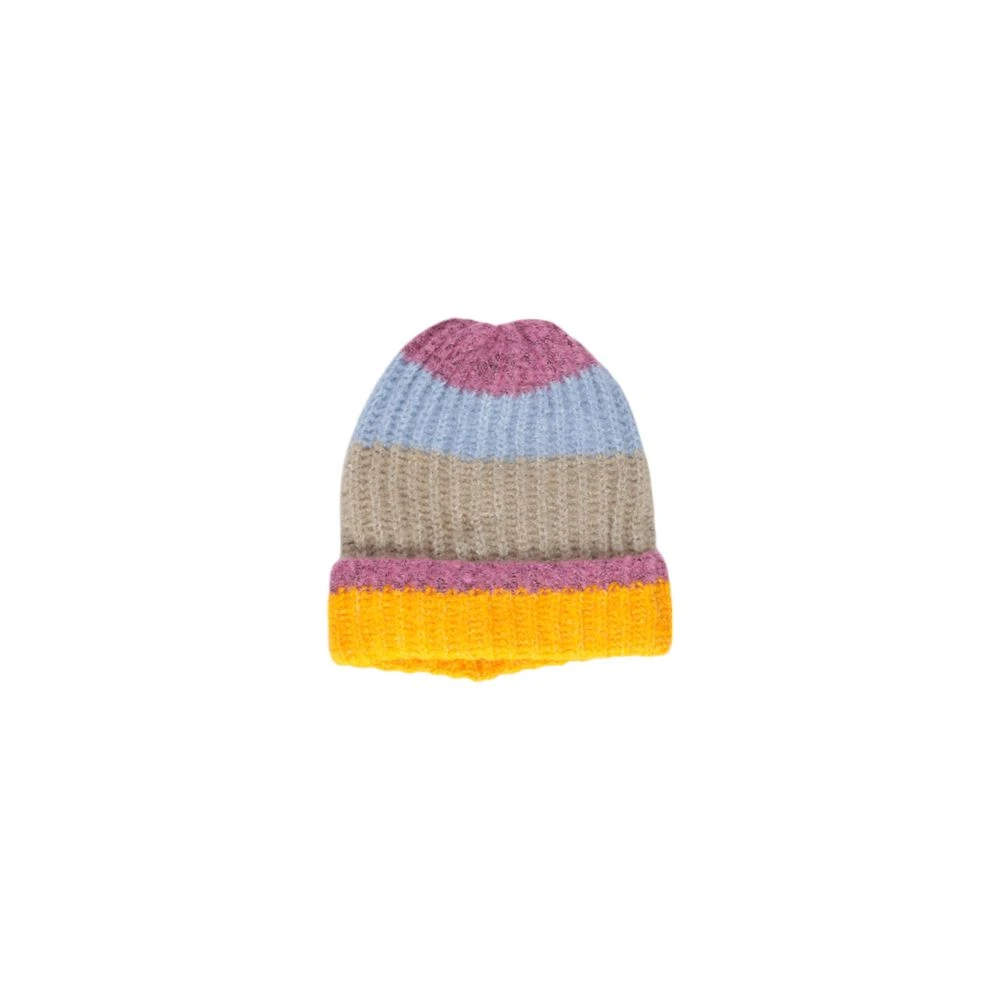 Pieces Gele Acryl Muts Vrouwen Herfst Winter Collectie Multicolor Dames