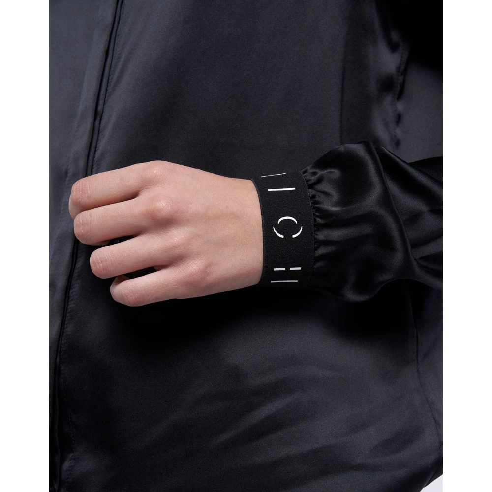 John Richmond Satijnen Pofmouw Blouse Black Dames