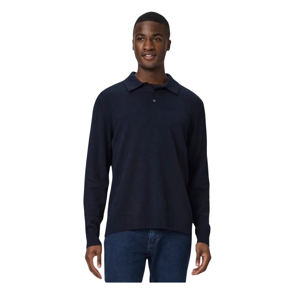 Paige Blue Round-Neck Knitwear, Male, S, Finsbury Jumper Polo