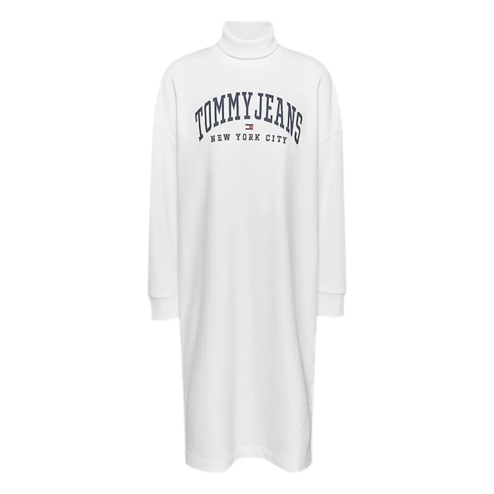 Tommy Hilfiger Witte Katoenen Sweaterjurk White Dames