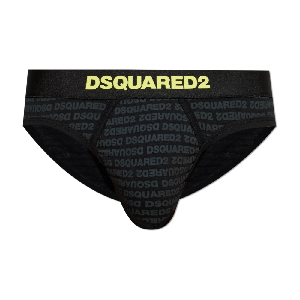 Dsquared2 Herr Svart Underkläder 2XL, Bomull, Cotton Briefs With Monogram