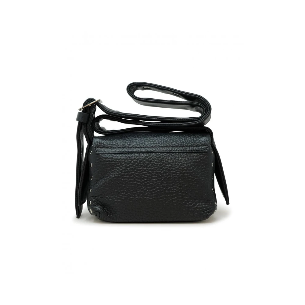 Zanellato Zwarte leren handtas Postina Centauro Black Dames