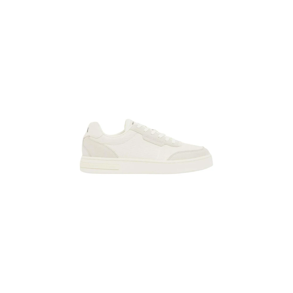 Armani Exchange Mannelijk Wit Classic Lace-Up Sneakers