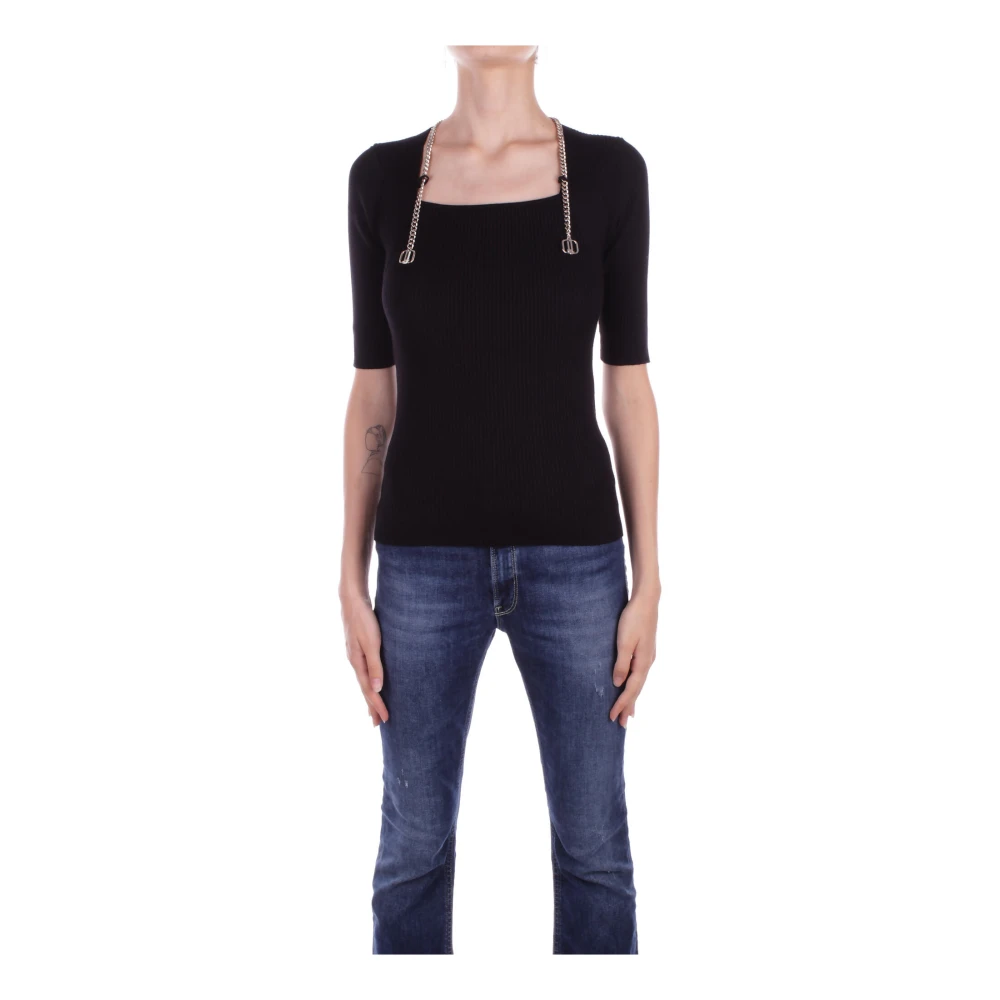 Liu Jo Zwarte Sweater met Cut-Out Details Black Dames