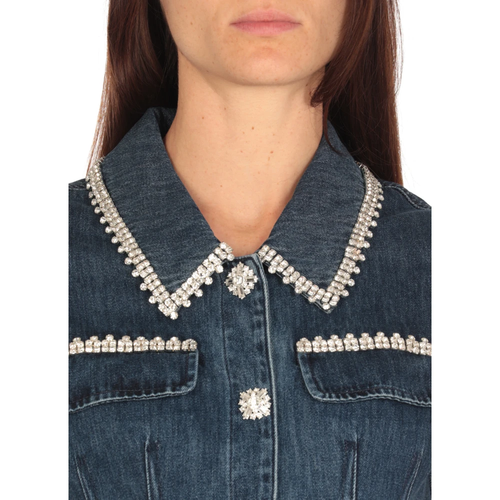 Self Portrait Mini-jurk met kraag Blue Dames