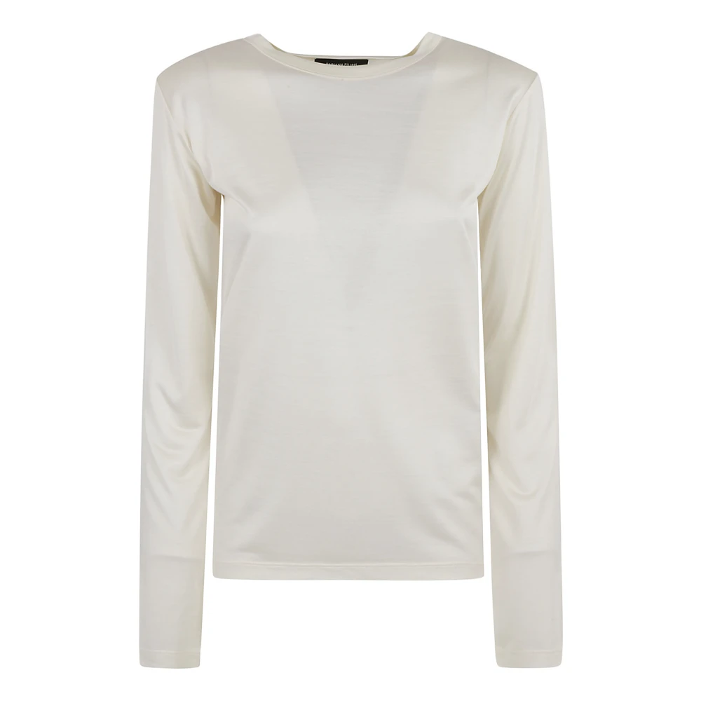 Fabiana Filippi Zijden Ronde Hals Sweater Aw24 Beige Dames