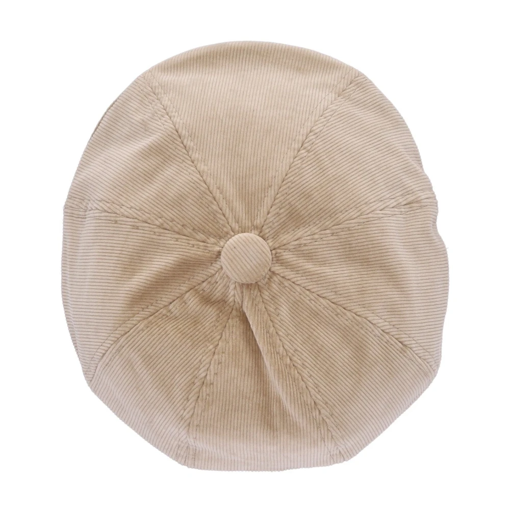 Kangol Beige Velvet Flat Cap Hat Beige Heren