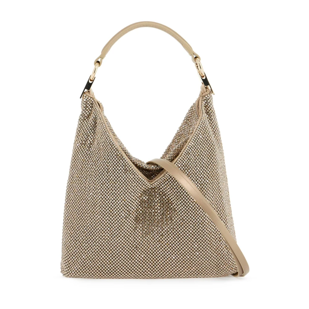 Benedetta Bruzziches Kristal Mesh Schoudertas Beige Dames