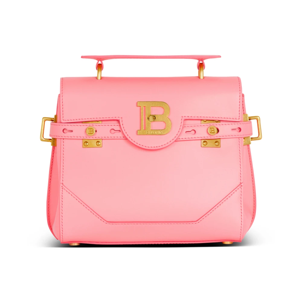 Balmain B-Buzz 23 Grained Leather Bag Pink Dames
