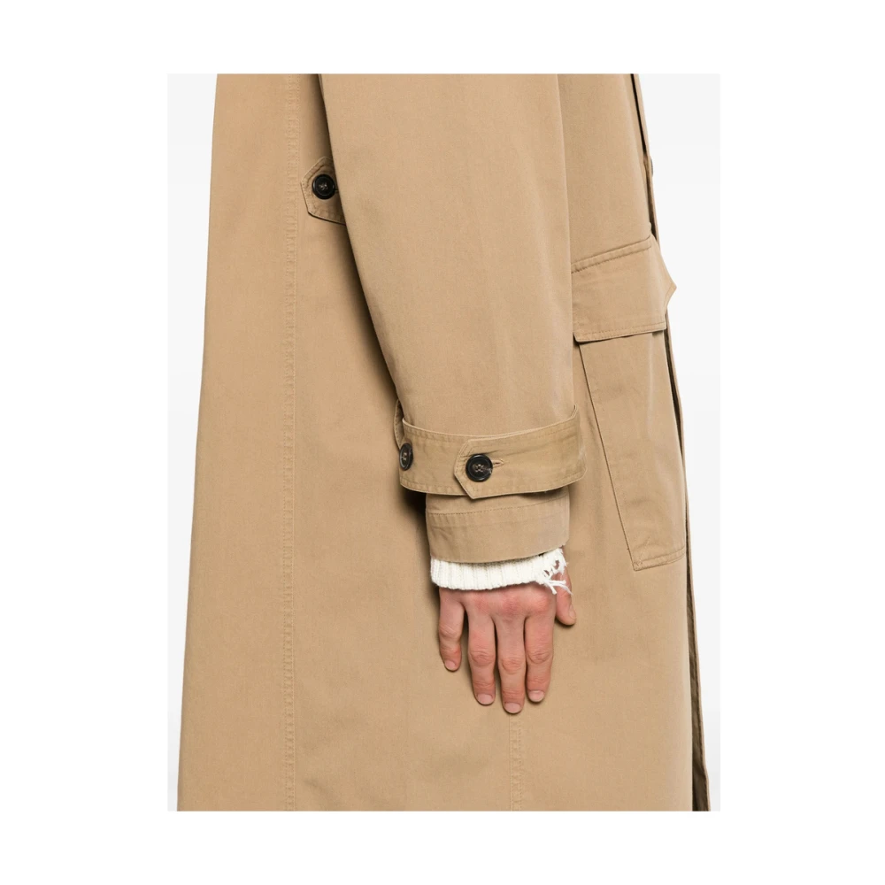 Isabel Benenato Beige Double-Breasted Jas met Riemmanchetten Beige Heren