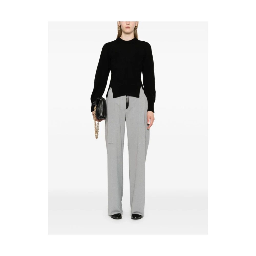 alexander mcqueen Zwarte Gebreide Korset Trui Black Dames