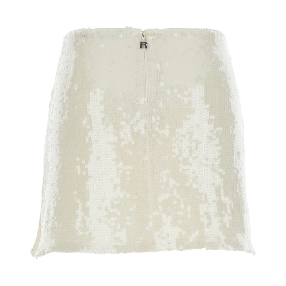 Rotate Birger Christensen Witte Pailletten Mini Rok White Dames