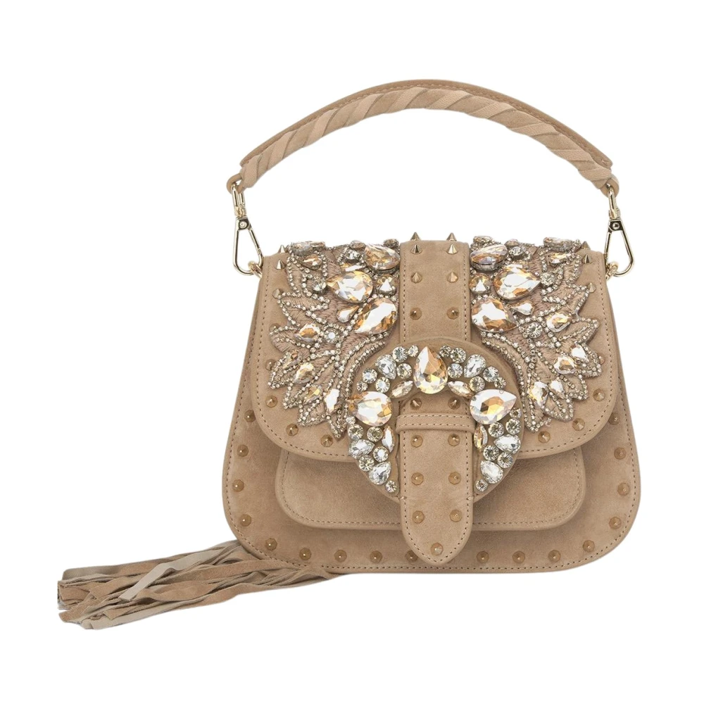 Alma en Pena Studded schoudertas Beige Dames