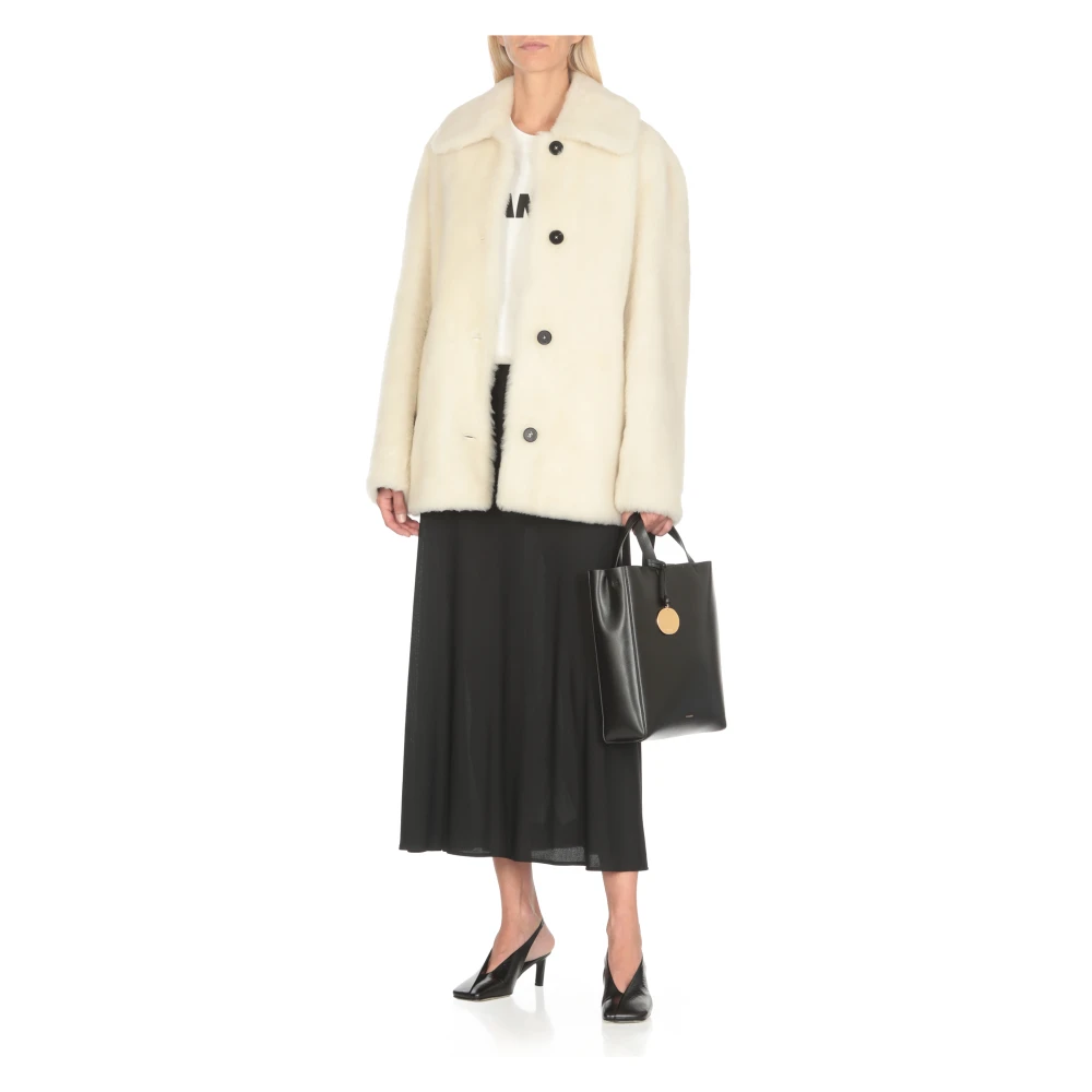Jil Sander Zwarte Leren Handtas Vrouwen Schouderband Black Dames