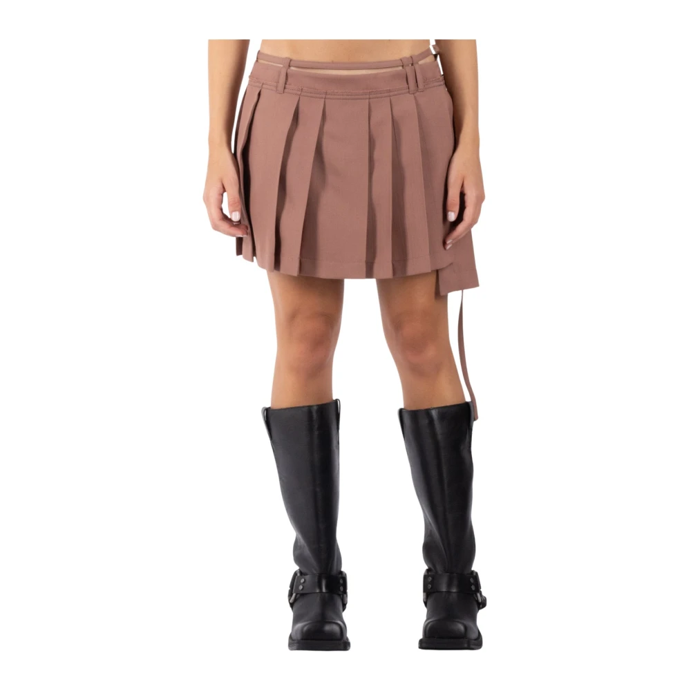 Acne Studios Metallic Bruine Rok Af0473 Brown Dames