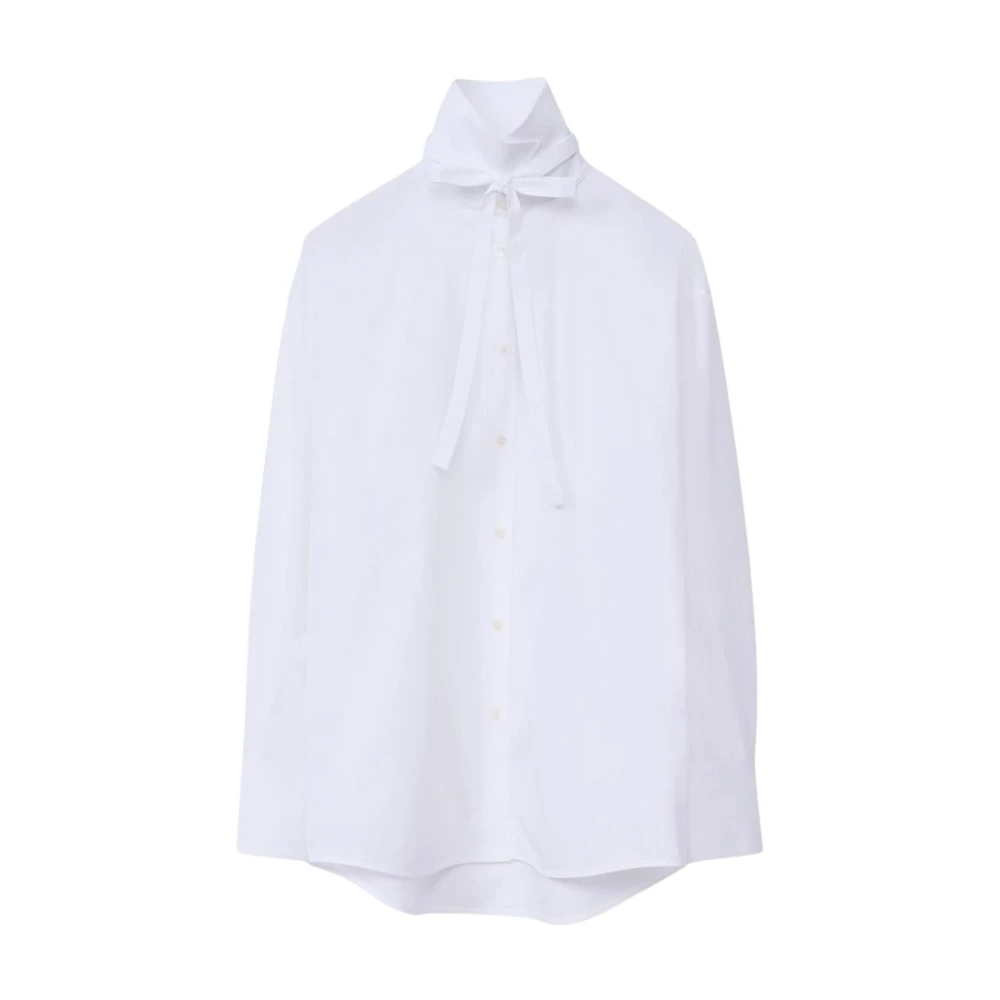 Fabiana Filippi Women's White Shirts, Xs, Black Poplin Shirt With Bow Detail