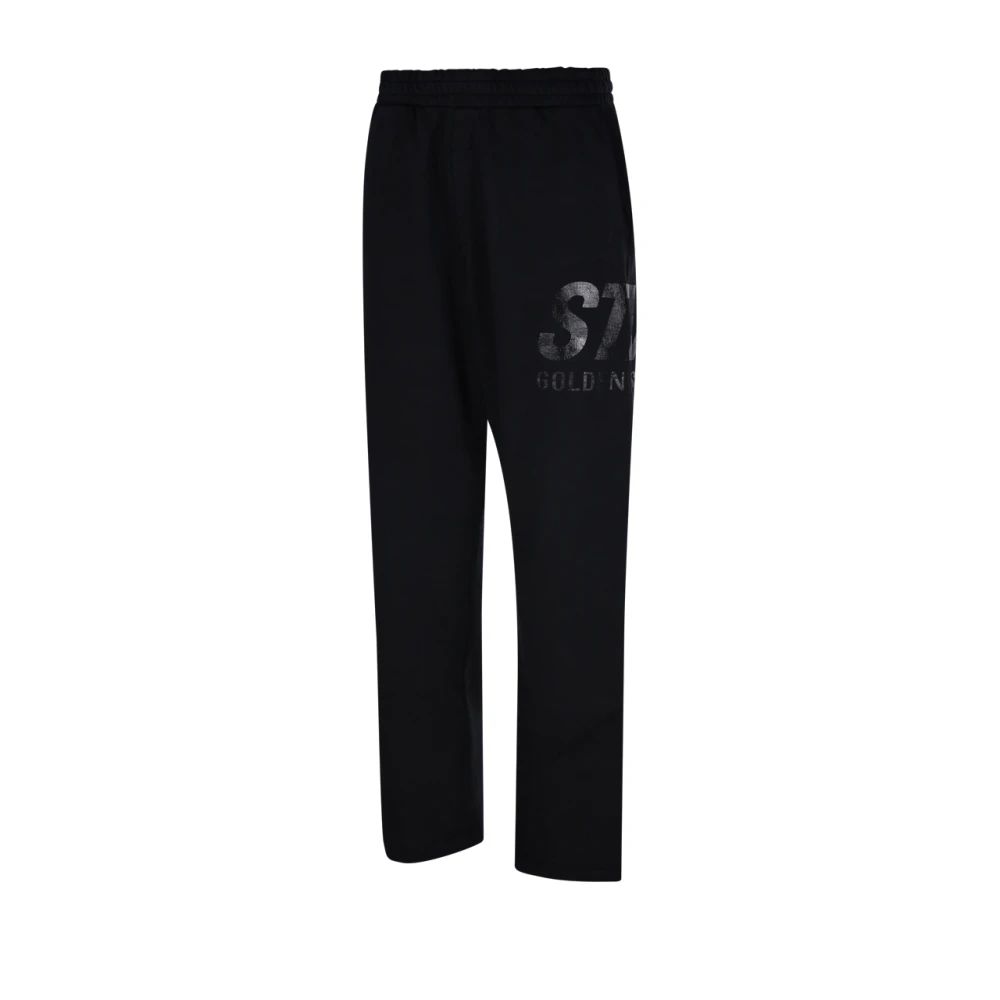 Golden Goose Zwarte joggingbroek met logo-opdruk Black Heren