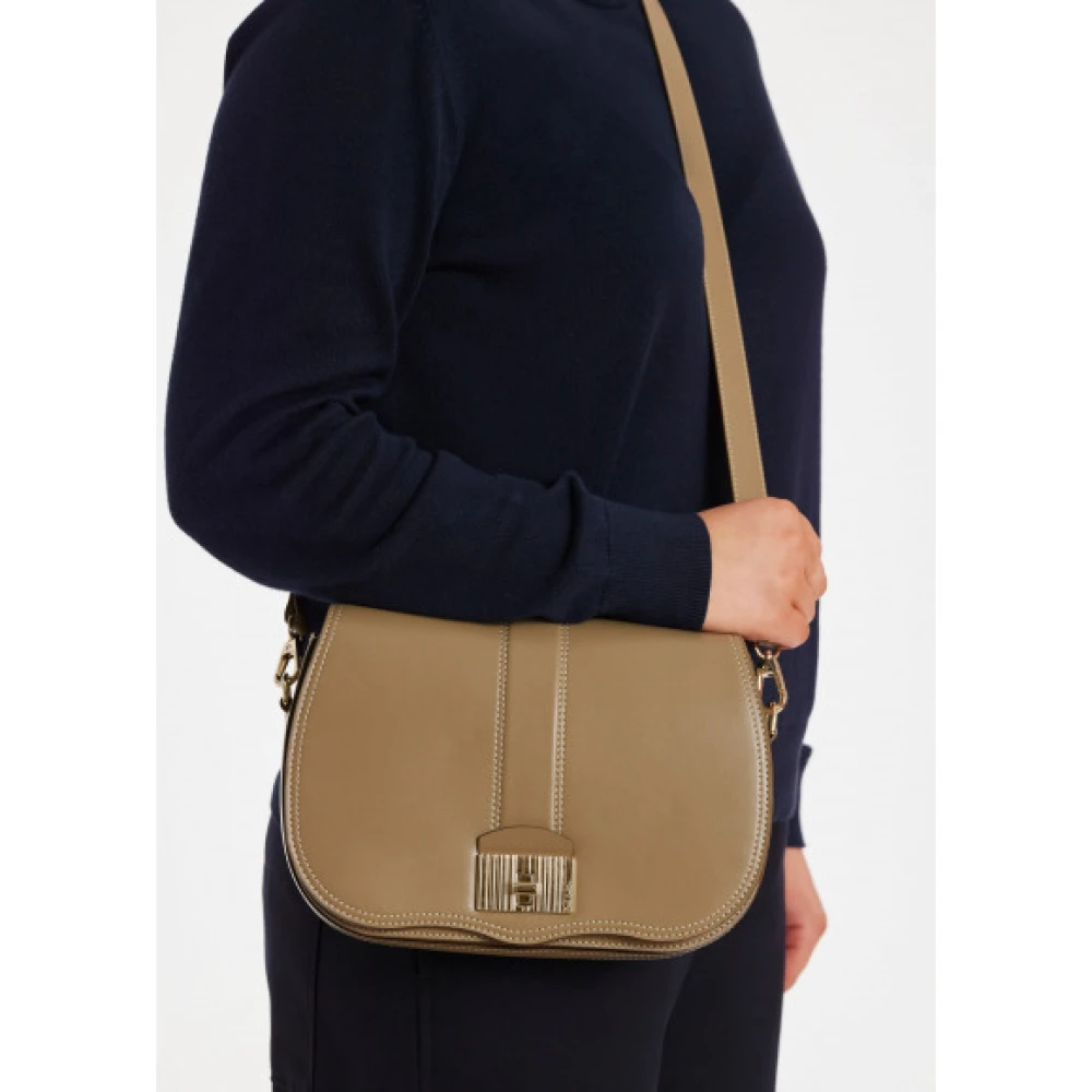 PS By Paul Smith Khaki Leren Satchel Tas voor Vrouwen Green Dames