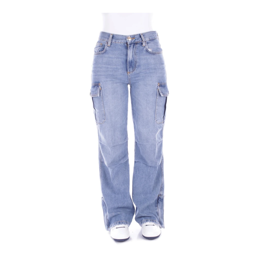 Liu Jo Low waist straight leg cargo jeans Mo blauw