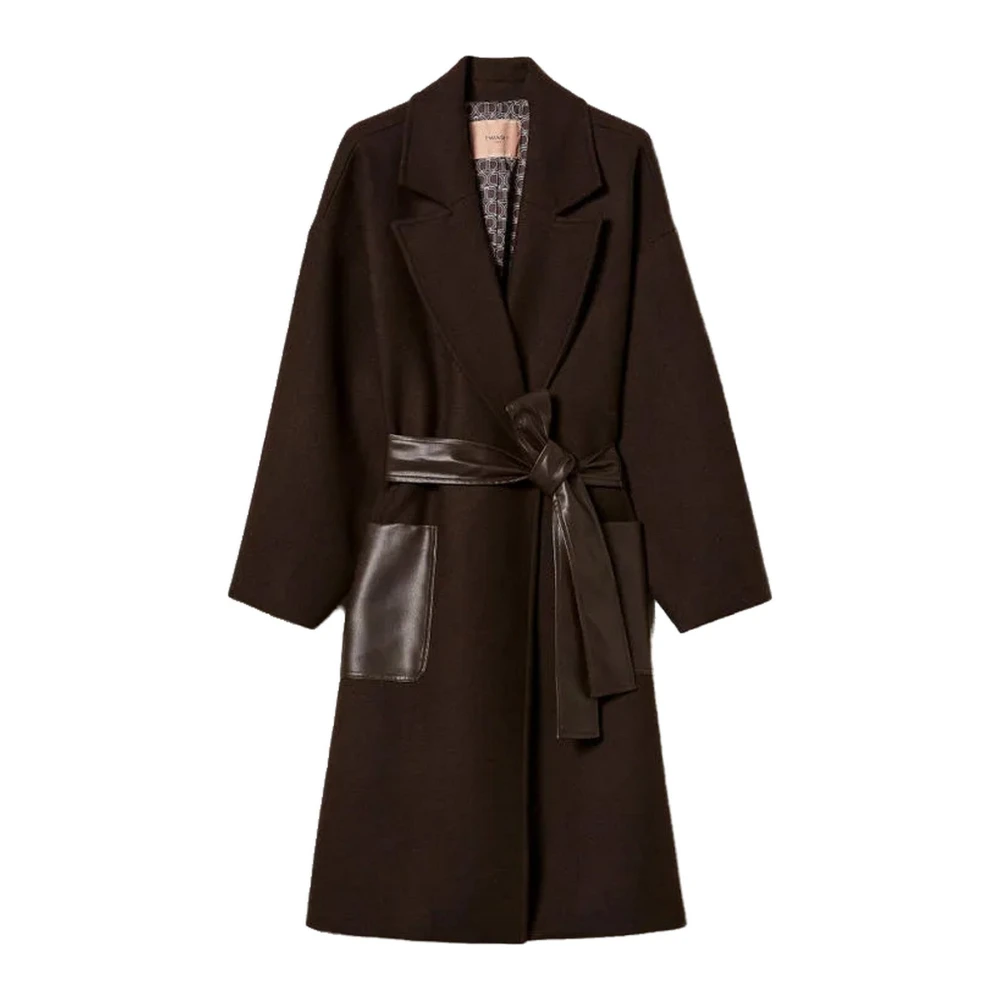 Twinset Wollen Jas Brown Dames