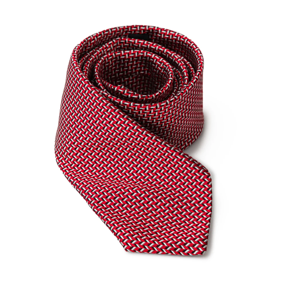 Giorgio Armani Bordeaux Zijden Stropdas Red Heren