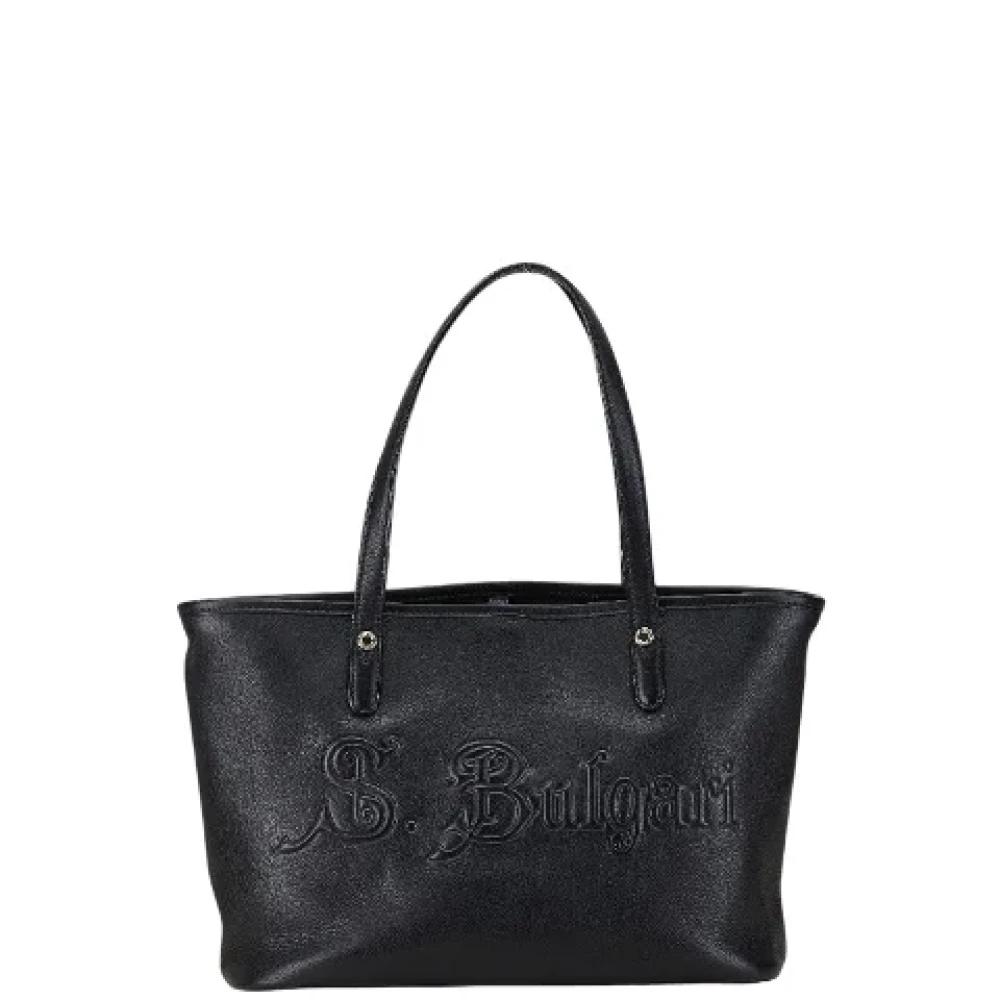 Bvlgari Vintage Pre-owned Leather handbags Black Dames
