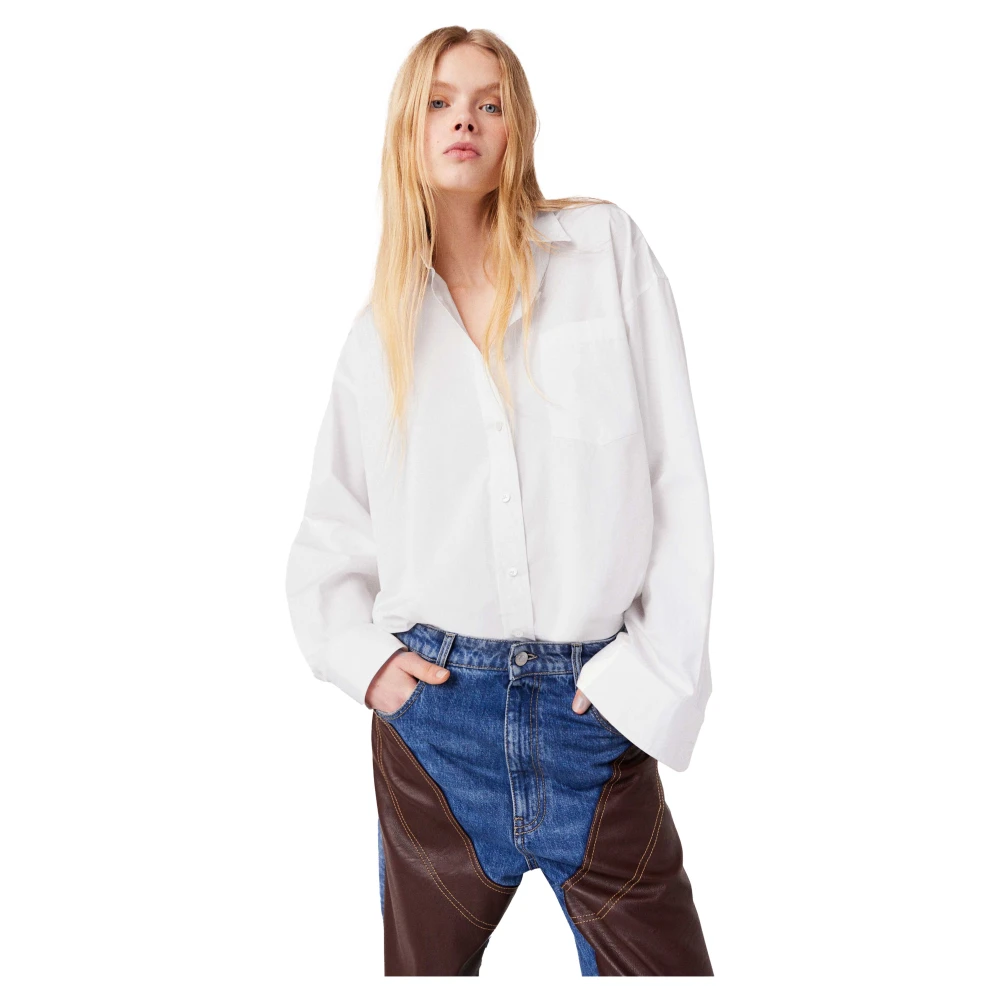Stella Mccartney Tijgerprint Oversized Zijden Shirt Beige Dames