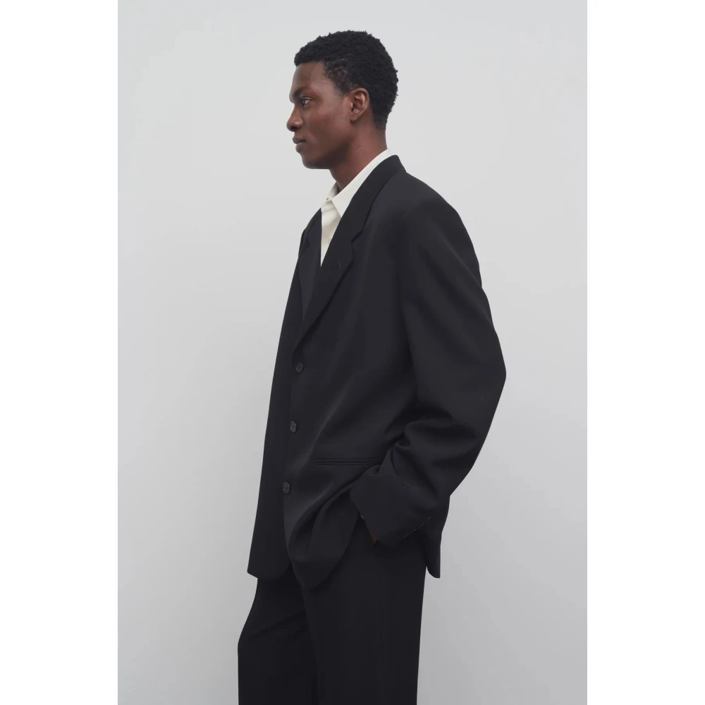 The Row Luxe Wollen Jas Black Heren