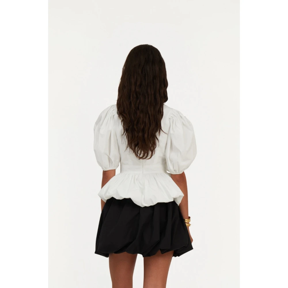 Rotate Birger Christensen Witte Puff Sleeve Bubble Top White Dames