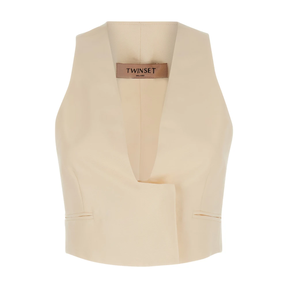 Twinset Stijlvolle Gilet voor Trendy Outfits Beige Dames