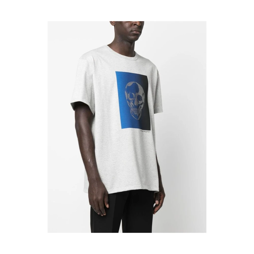 alexander mcqueen T-shirt met schedelprint Gray Heren