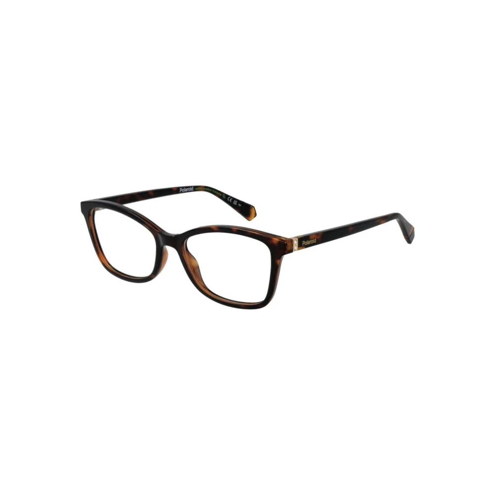 Polaroid Women's Brown Rectangle Optical Frames With Demo Glasses