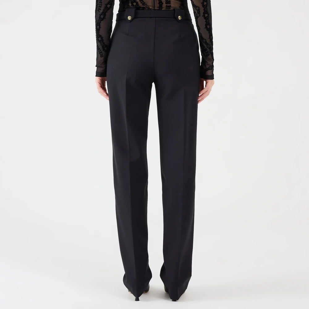 Versace Jeans Couture Zwarte Sigarettenbroek met Pincetten Black Dames