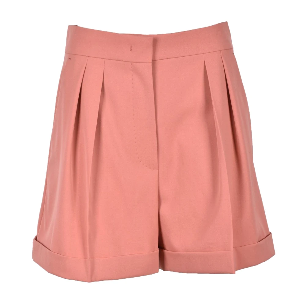 Max Mara Elegant Wool Blend Shorts Pink Dames