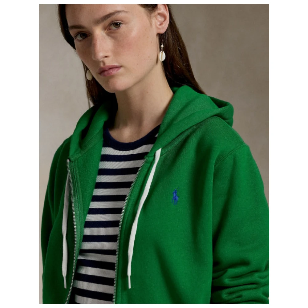 Polo Ralph Lauren Ritshoodie met katoen-polyester mix Green Dames