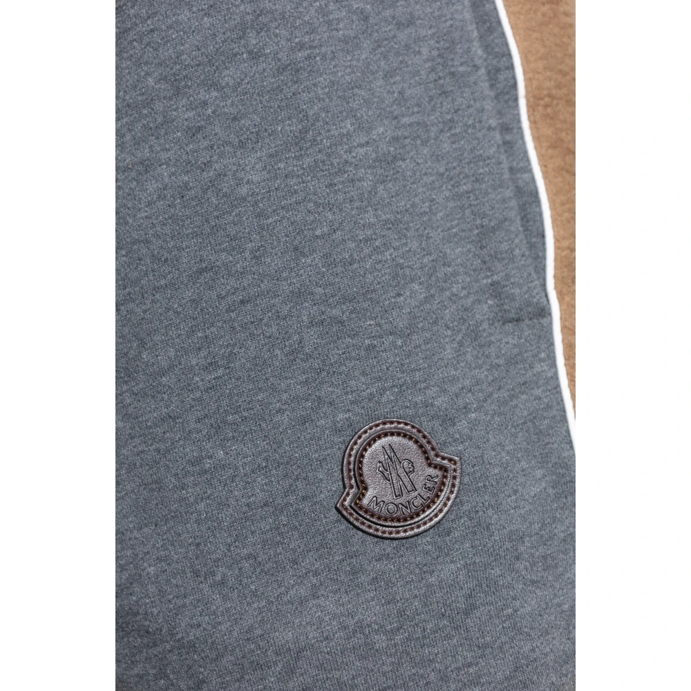 Moncler Sweatpants met logo patch Gray Heren