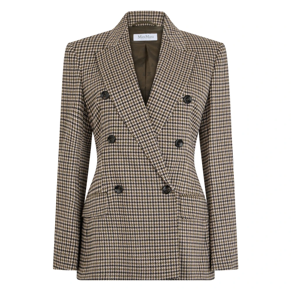 Max Mara Vrouw Multicolor Jassen Dames, Veelkleurig, S, Wol, Mxmeccelso Double-Breasted Jas
