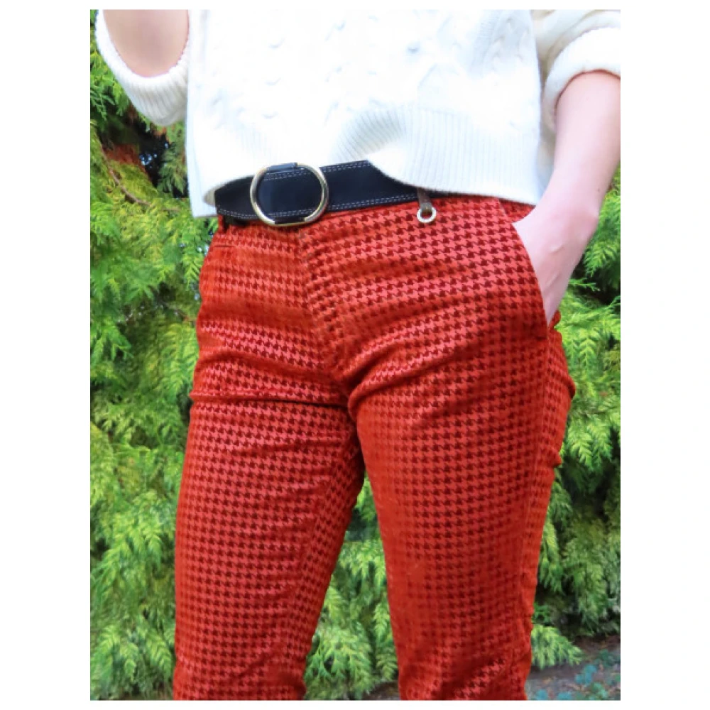 Mason's Jacqueline Pied-de-Poule Broek Red Dames