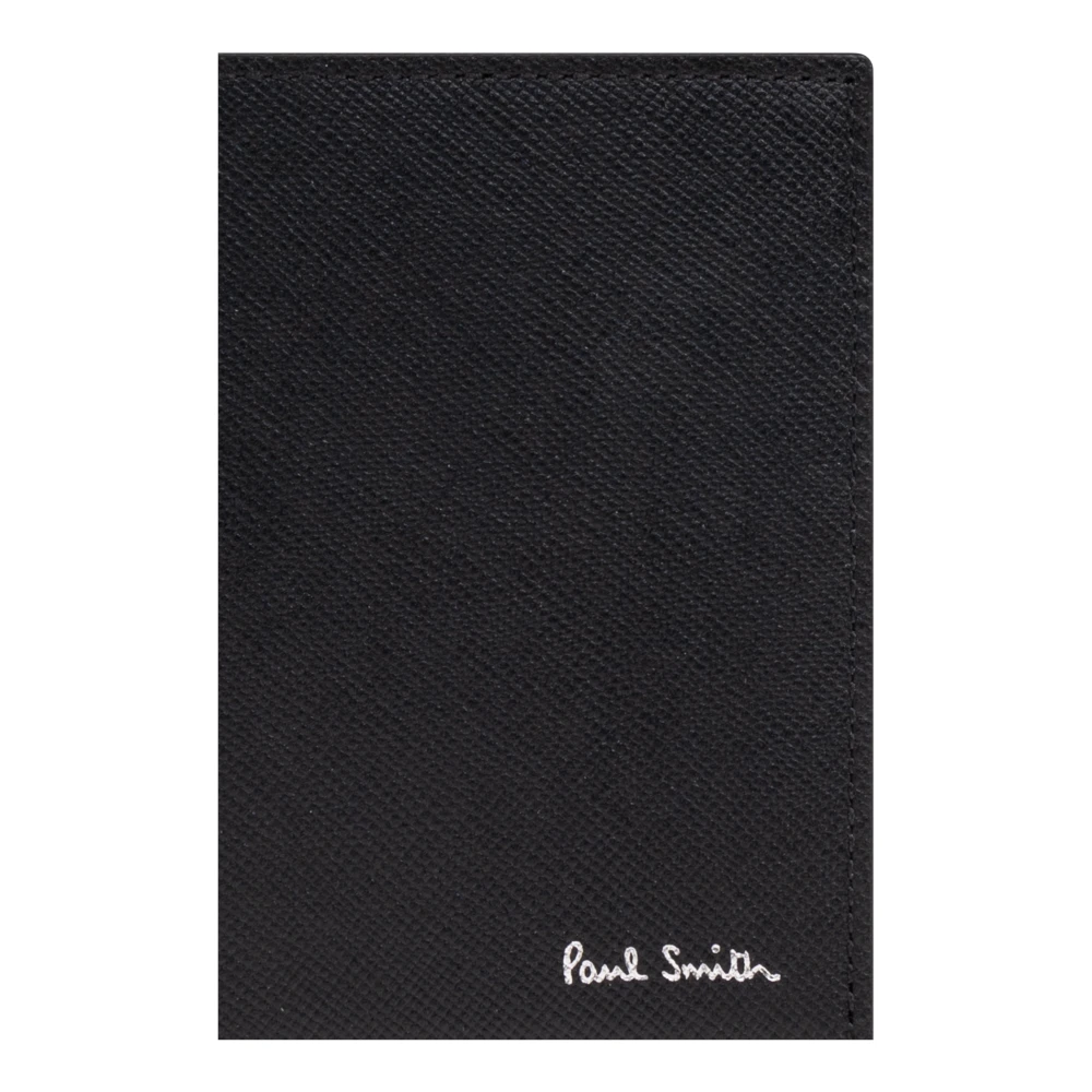 Paul Smith Leren portemonnee met bedrukt logo Black Heren