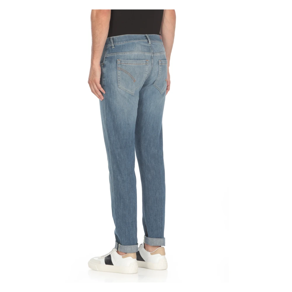 Dondup Blauwe Katoenen Jeans met Riemlussen Blue Heren
