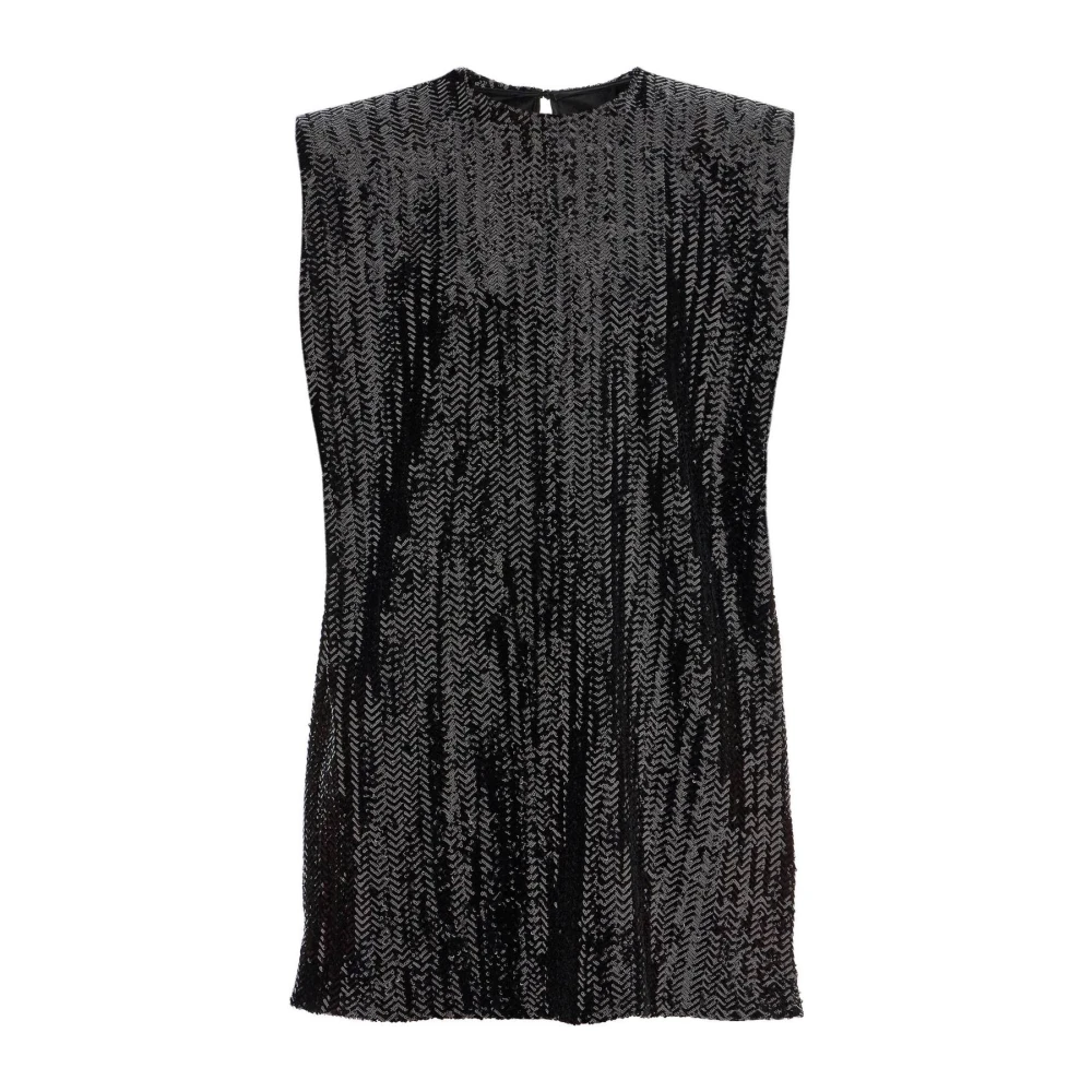 Golden Goose Svart Sequin Sleeveless Top