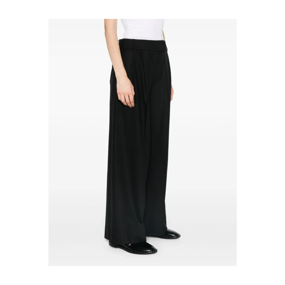 Max Mara Wijde hoge taille zwarte broek Black Dames
